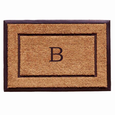 Monogram Door Mat, Black, Natural, 18 in W x 30 in L